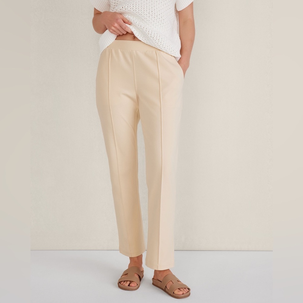 Haven well within Cream Ankle Cropped Pants Relaxed Fit